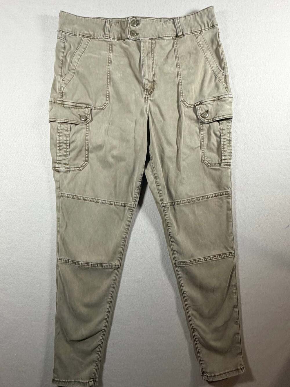 American Eagle Super Hi-Rise Jegging Cargo Pants Womens 20 Long Olive Stretch